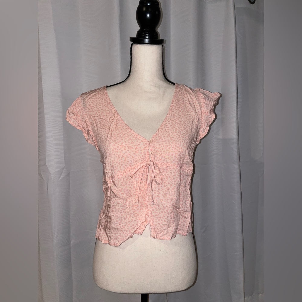 Pink blouse top